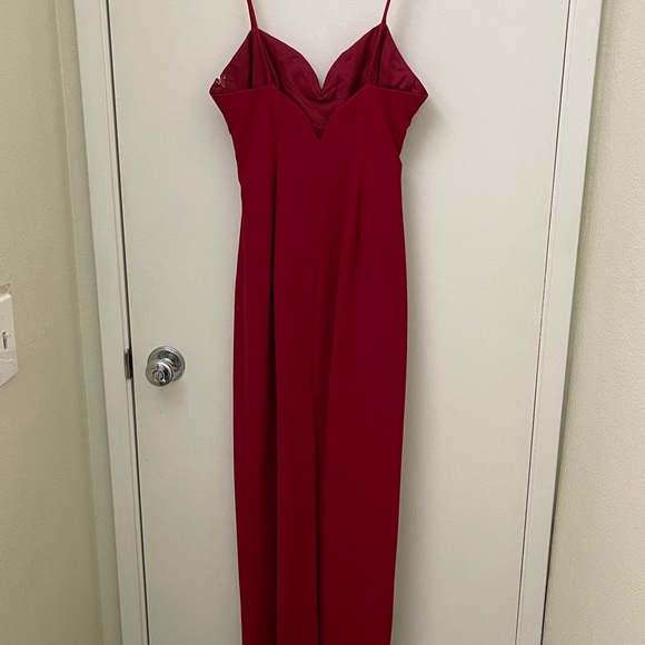 Andrea Polizzi for Rex Lester Red Spaghetti Strap Dress w/ Back Slit (Size 4) - Picture 8 of 9